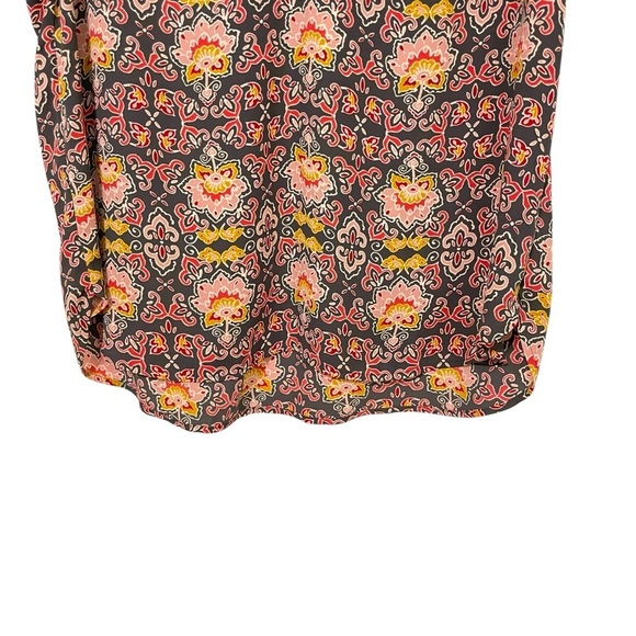 Loft Floral Flutter Sleeve V Neck Top Size LP - Picture 6 of 13